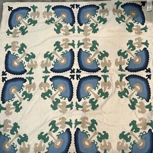 Pottery Barn Kiernan Embroidered Table Throw Tablecloth Table Topper